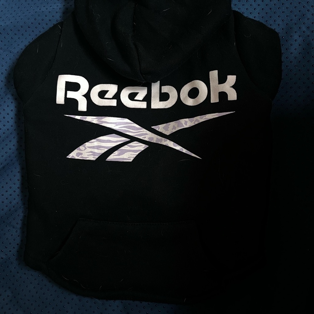 Reebok Black Hoodie with Silver Logo